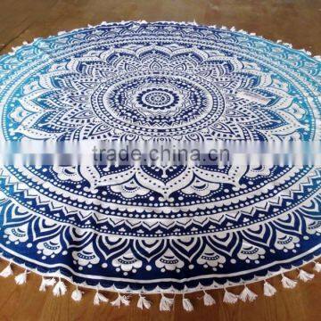 Wholesale Beach Blanket Round Beach Towel Ombre Mandala Throw