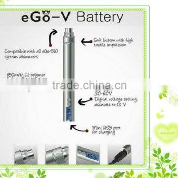 Latest Factory Price Ego v Variable Voltage Battery Built-in Lithium Battery