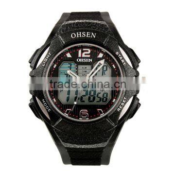 Hot Sell Men's Rubber Strap Black Analog Digital Silicone Sport Boy's Watch WS080/081 photo-2