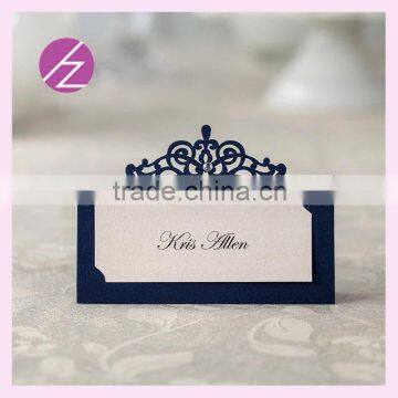 Haoze hot sale & high quality crown design Laser Cut Place Card Name Card Wedding Place Card Can Printing China Factory ZK-92