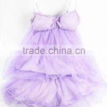 F10311A ladies sexy gauze two piece padding nightgown