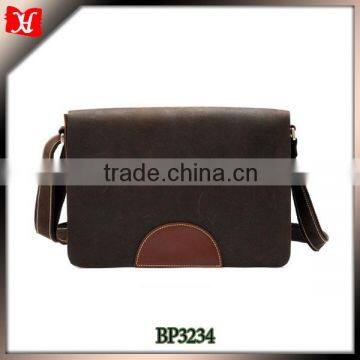 Stylish retro genuine leather satchel for teenagers