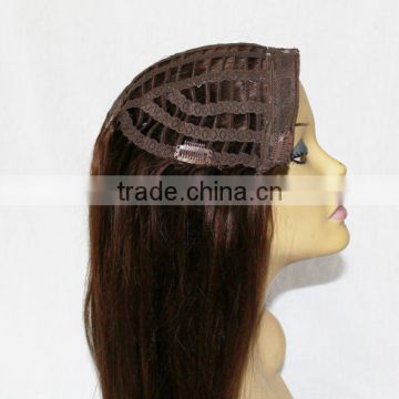 hot beauty top quality virgin human hair clip in half wig