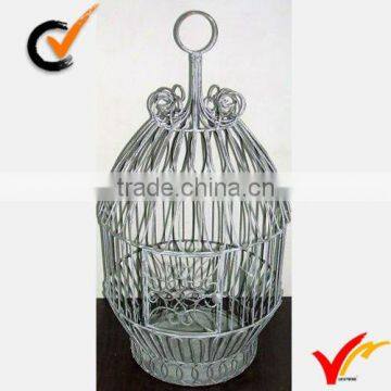 shabby chic metal bird cage grey