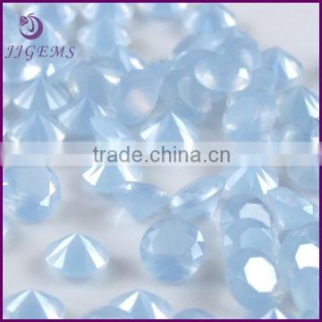 synthetic glass light blue round nano crystal glass stone