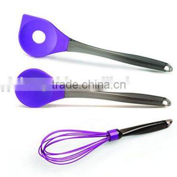 Hot Sale High quality Food Grade Silicone Solid Spoon and Slotted spoon Cooking Utensils Set                        
                                                Quality Choice