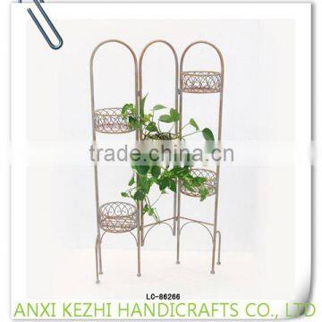 LC-86266 wrought iron metal mosaic folding screen stand flower pot holder