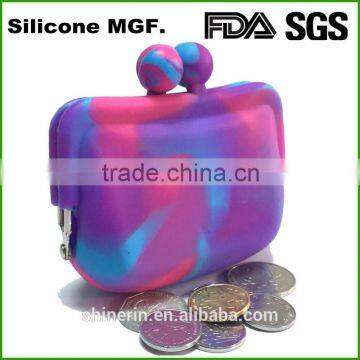 Watertransfer mini silicon coin wallet purse ladies clutch coin bag for gift