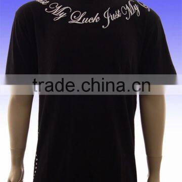 2014 new style men's custom printed black t-shirt