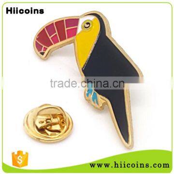 Hot Sale Gold Plated Animal Bird Shaped Custom Pin Badge