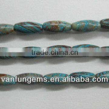 Loose gemstone blue jasper rice shape bead