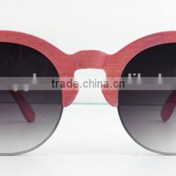 prink printed bamboo color with cr39 lens half frame bamboo sunglasses