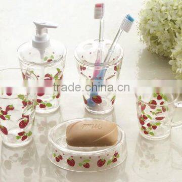 Wholesale fancy design PMMA plastic portable bathroom sets