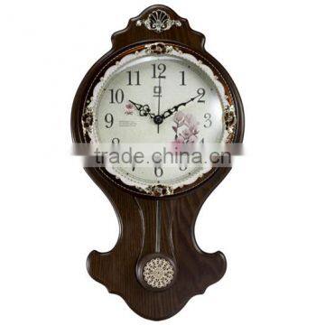 Promotional Gift Old Grandfather Ancient Wooden Wall Clock Pendulum for Home Decor