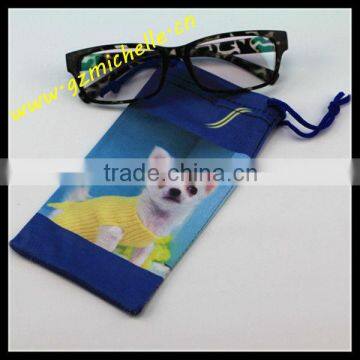 MIC4060 Microfiber Dog animal Heat transfer printing drawstring cleaning pouch for jewelry eyeglass phone ipad