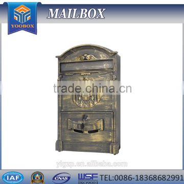 2016 Yoobox hot antique color mailbox statue with lock