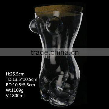 Hand-made Crystal Clear Glass Storage Jar/Lead Free photo-2