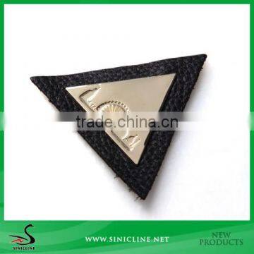 Sinicline Garment Real Leather Patch with Metal Logo