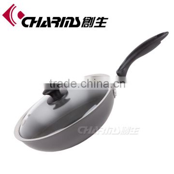 Charms Tri-ply nonstick wok with two side handles with lid