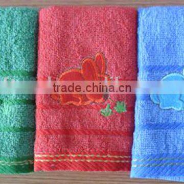 Solid Color Dobby Border Cheap Face Flower Embroidery Towels,towel Embroidery photo-3