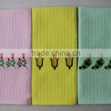 Custom Solid Colorful Waffle Tea Towels 100% Cotton 2016 With Embroidery photo-4