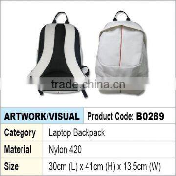 Nylon laptop backpack (white)