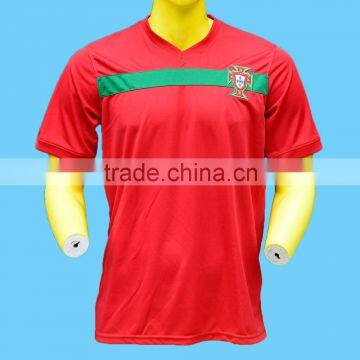 100%polyester dryfit football t shirt v neck