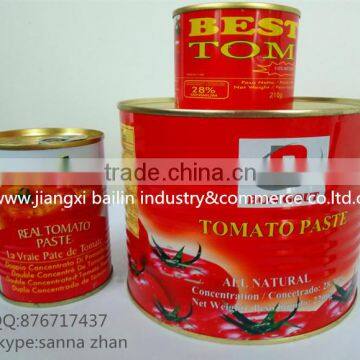 Good Quality Natural Fresh Tin Canned Red Tomato Paste