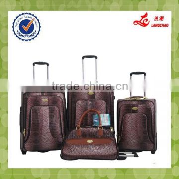 2-Wheel PU Leather Built-in Aluminum Trolley Travelling Luggage/Trolley Luggage/Travelling Luggage Leisure International Luggage