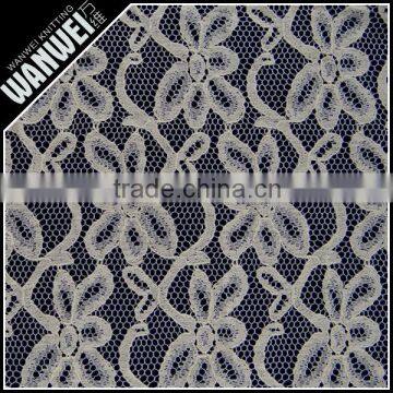Rice white yarn nylon cotton net Dragonfly lace fabric for dresses