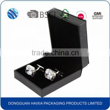 High-end Leather black single cufflink box for men wholesale