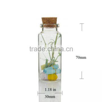 Tiny Clear Glass Jars Bottles with Cork Stoppers for DIY/Arts & Crafts/Projects/Decoration/ Party Favors