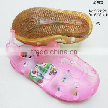 2016 PVC girls thin transparent crystal sandals