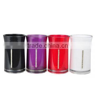 Promotional christmas plastic toothbrush cup with diamond