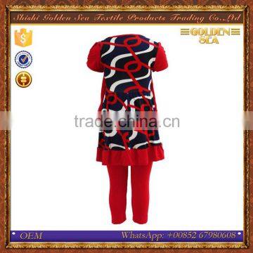 Different Pattern Printed Middle East Girls Cotton Teen Clothes Set photo-2