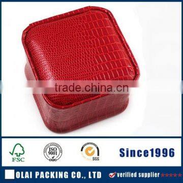 Red Fake Crocodile Ring Box photo-4