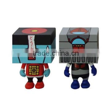 Hot Sale Suqare Head Multicolored Blank DIY Vinyl Toys/OEM Make DIY Painted Art Vinyl toy/Wholesale High quality Vinyl Toys