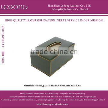 Exquisite Faux Leather Tissue Box/Elegant home Decoration Tissue Box