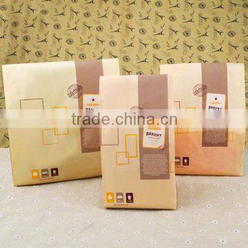 brown food paper bag/custom printed paper bread bags with window