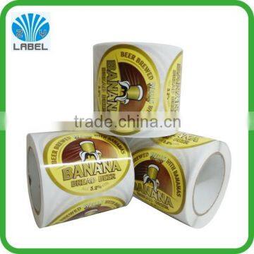 Custom Designed Wine Bottle Sticker adhesive wine sticker printing beer roll sticker