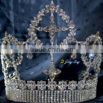 large crowns fashion clear rhinestone pageant tiara