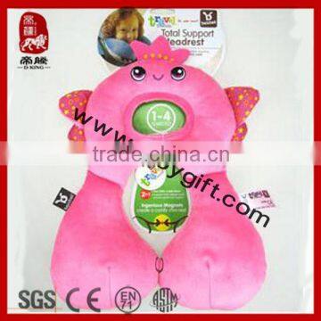 2014 best selling comfortable trvel car seat pillow for kid cute pink chicken neck pillow plush soft neck pillow