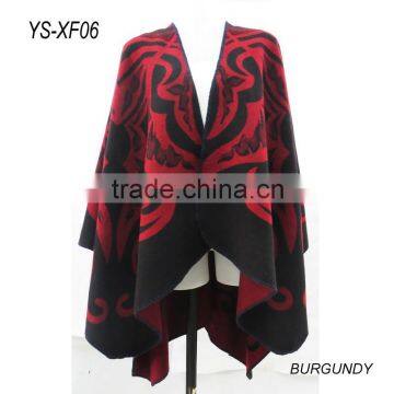Lady's sun flowers wool and acrylic poncho pashmina shawl&kick pleat winter scarf warm and beautiful