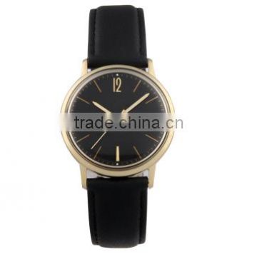 High quality leather strap rose gold wrist watch