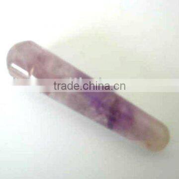 Natural Rock Amythest Quartz Crystal Massage Wand