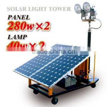 green solar light tower