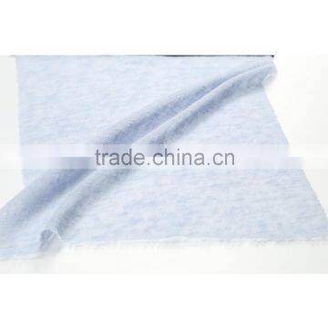 Popular sky blue 100% polyester lurex crinkly single knit jersey fabric