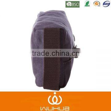 High Quality Genuine Leather Unisex Canvas Travel Shaving Kit photo-4