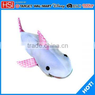 Promotional Custom Lovely pink fins shark shape pencil case