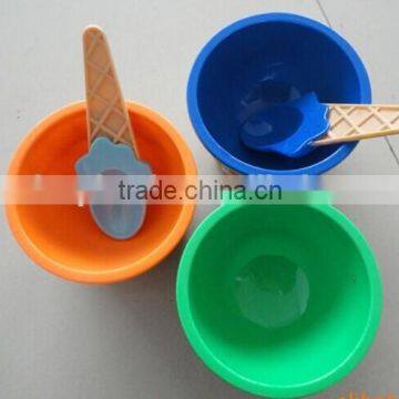 High Quality Double layer ice cream bowl in set solid color